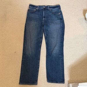 Citizens Of Humanity Straight Leg Jeans in Dark Blue Denim